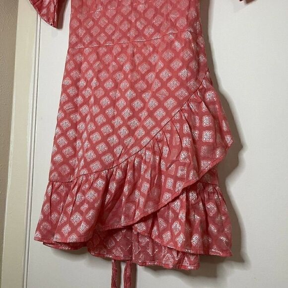 Glamorous pink ruffle tie mini dress size US 4 - Picture 2 of 6